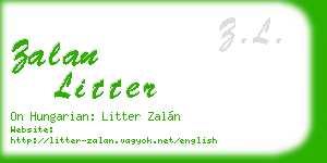 zalan litter business card